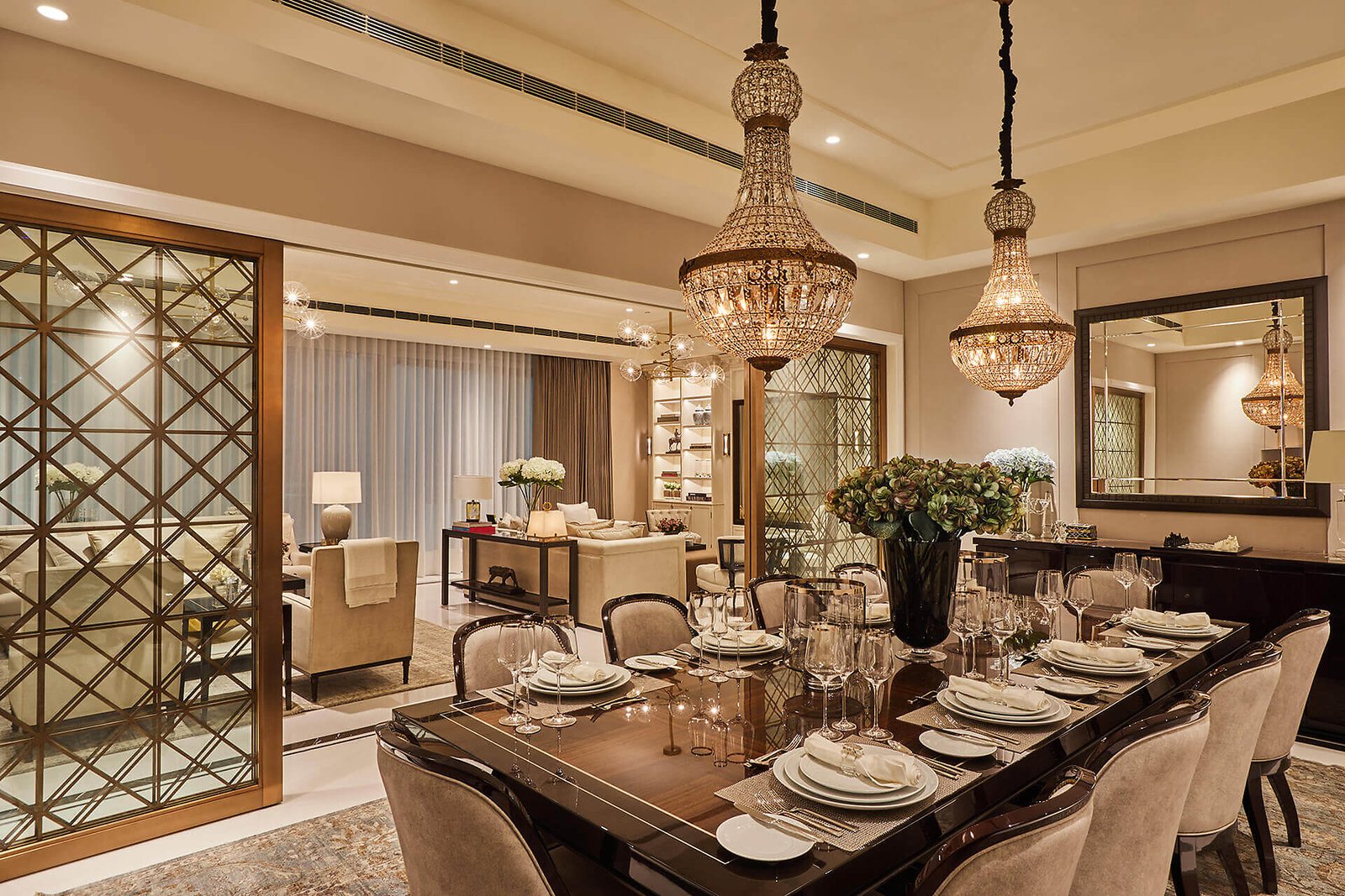 Luxury interior dining space at DLF The Dahlias